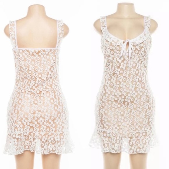 Boho gypsy embroidered floral print ruffle hem dre - Picture 7 of 7